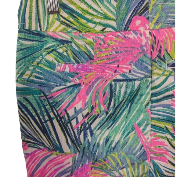 LILLY PULITZER MULTI SCARLET MACAW PRINT NICKI Cotton Flat Front Skort Size OO - Picture 10 of 15